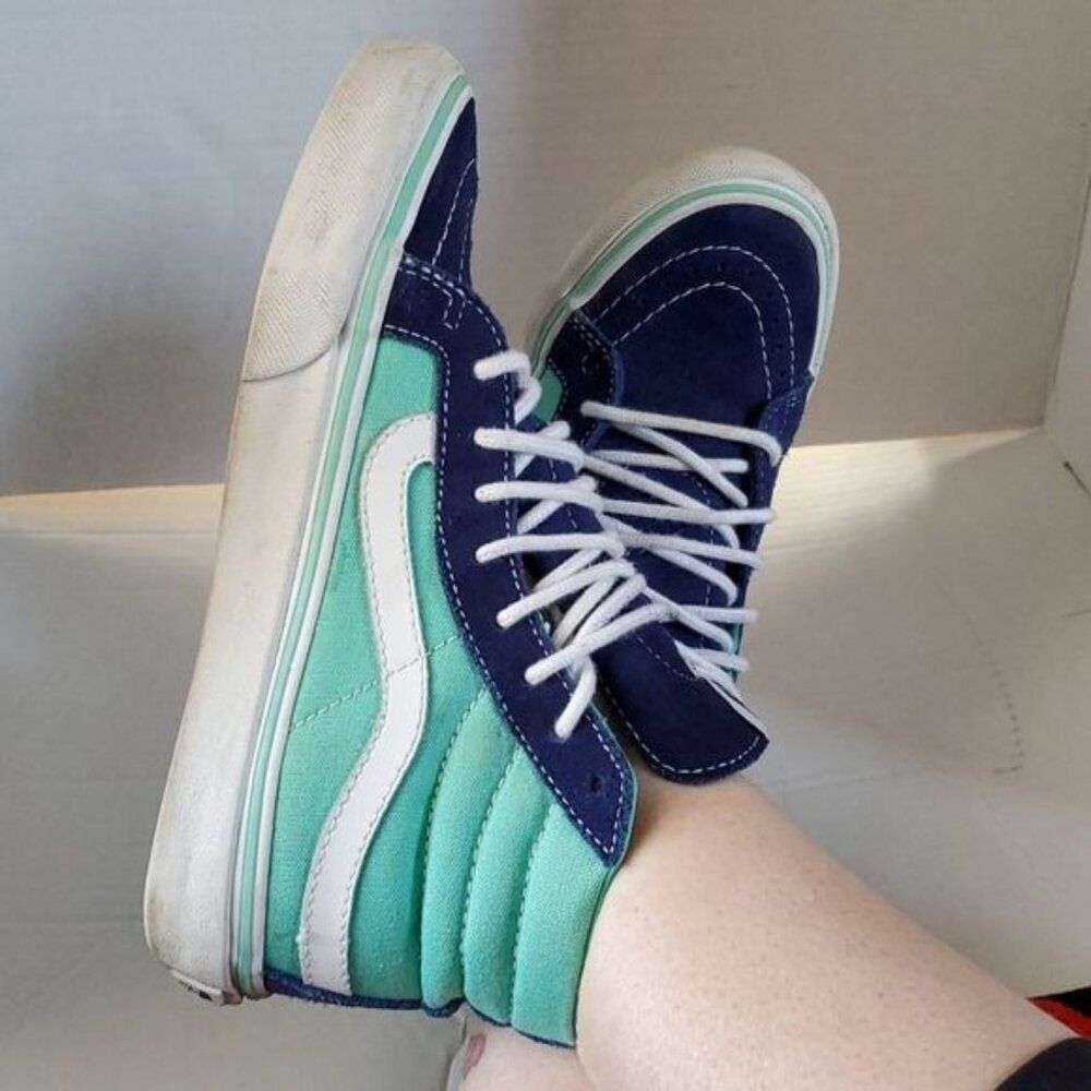 Vans Sk8 Hi Top Sneakers Shoes Slim Blue Cockatoo Woman's Women's 5 Men's 3½